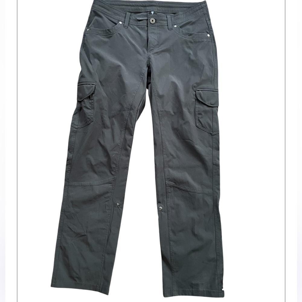 Kuhl born in the mountain hiking dark grey pants size 10 roll up pants athletic